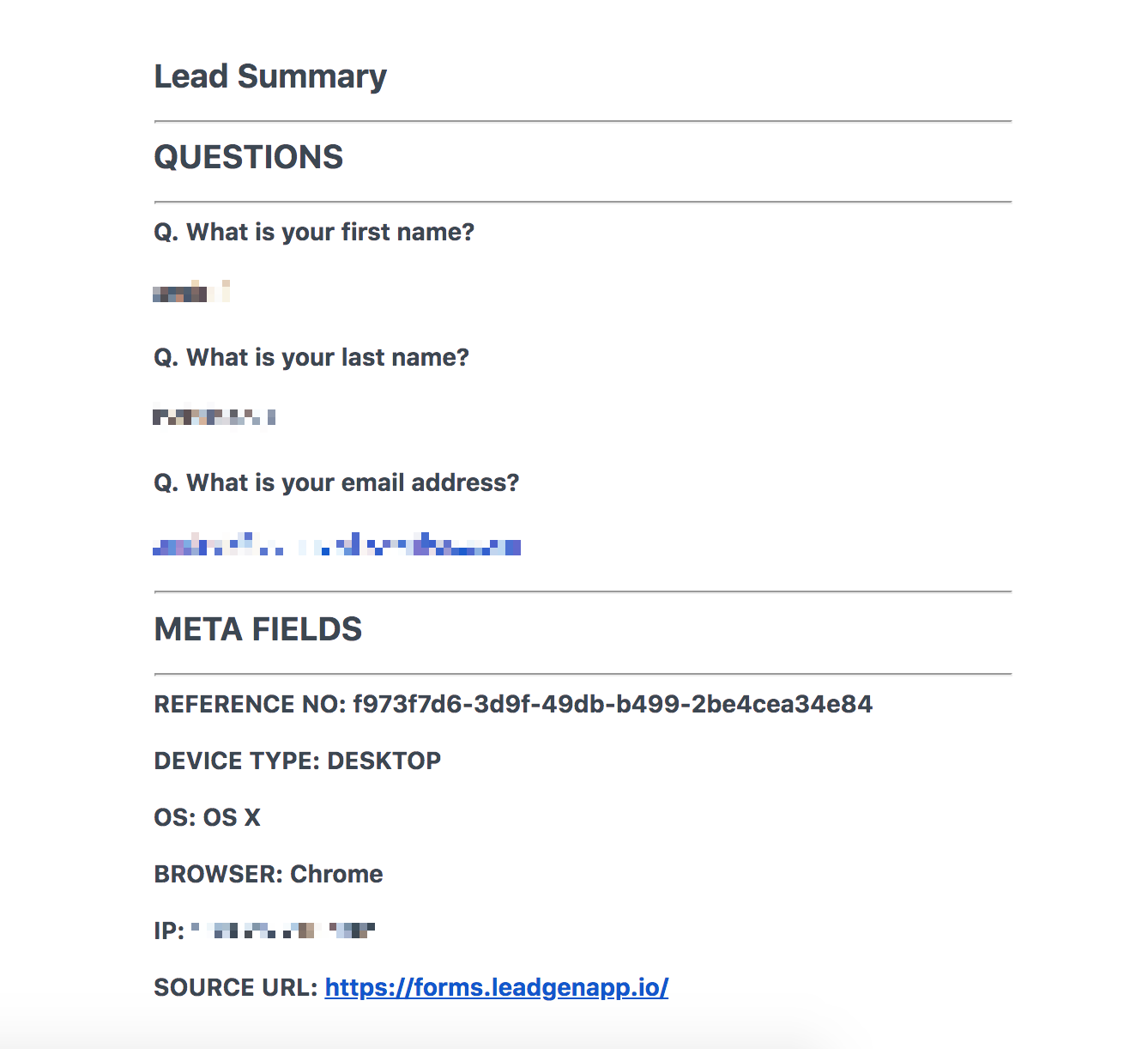 Lead summary in email notification of LeadGen formsLead summary in email notification of LeadGen forms with activated white labeling