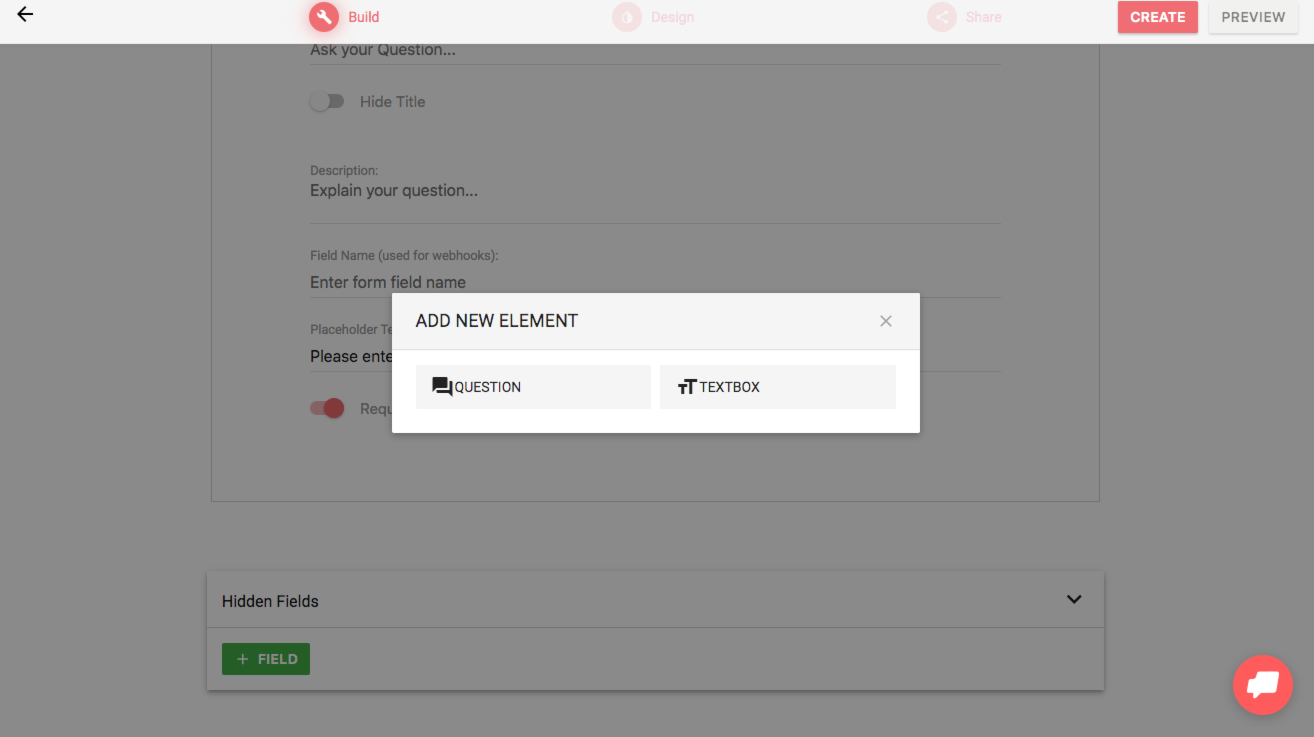 Add new element: Question and textboxes in LeadGen App