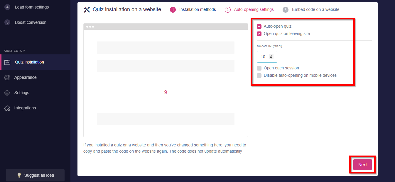 How to install Marquiz on your Leadpages website 2