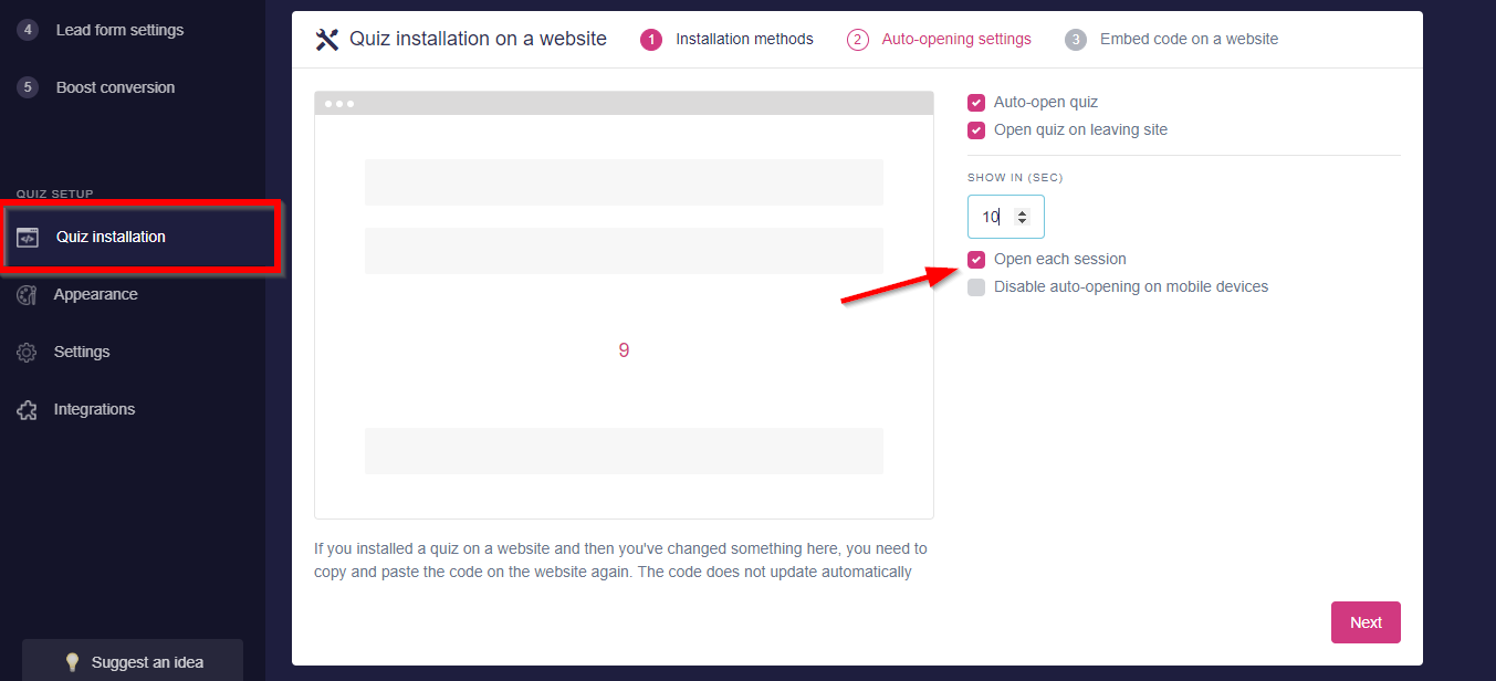How to install Marquiz on your Leadpages website 3