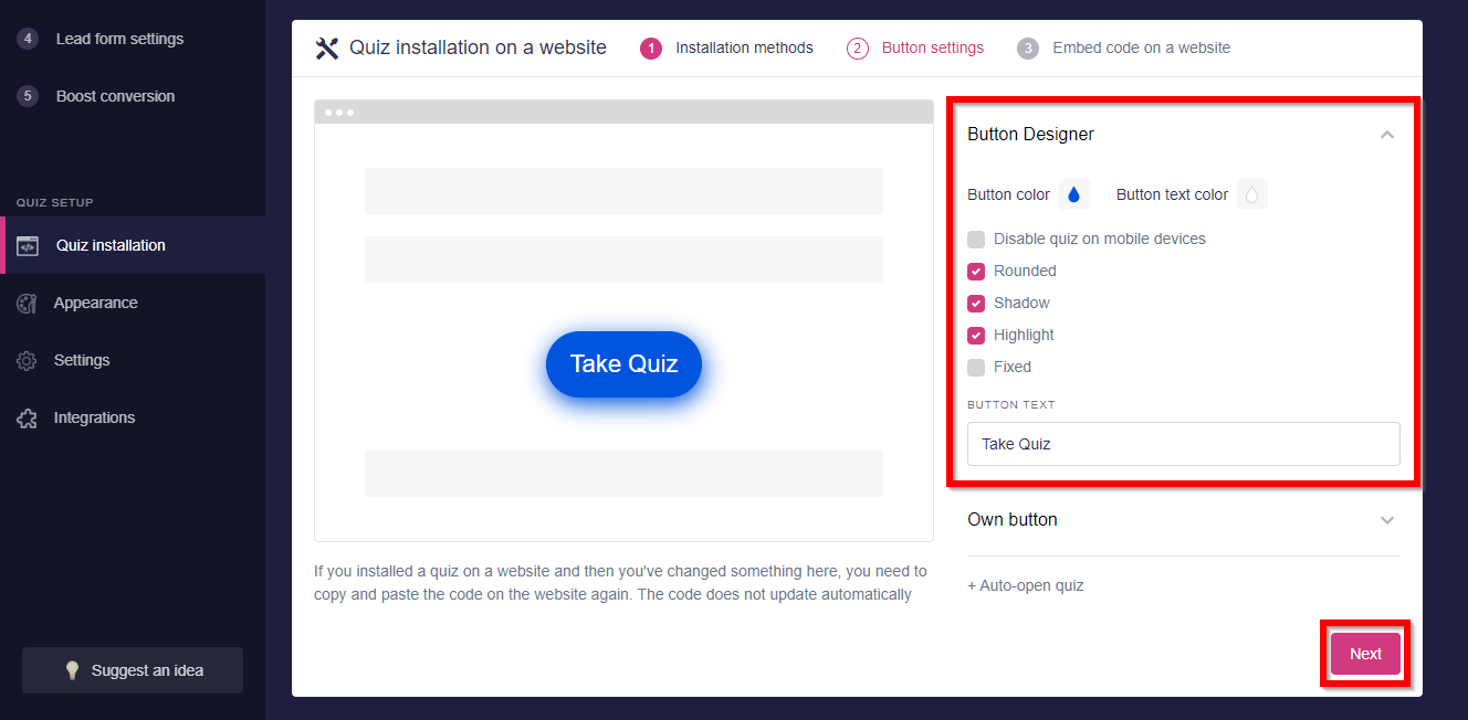 How to install Marquiz on your Leadpages website 17