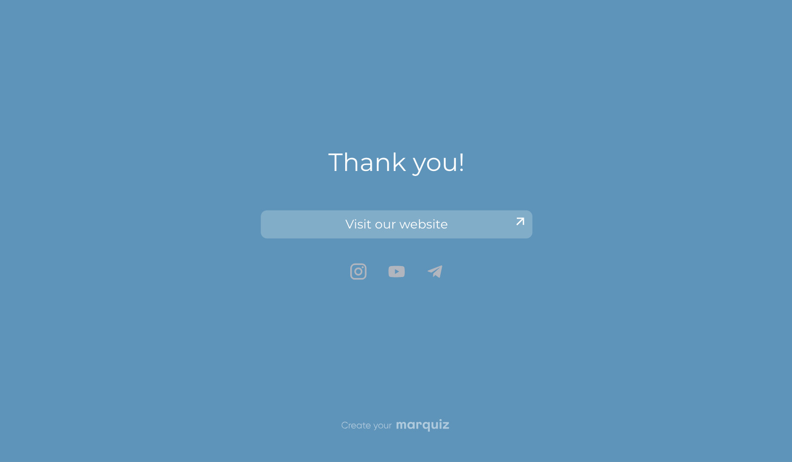 Example of a configured "Thank You" page: