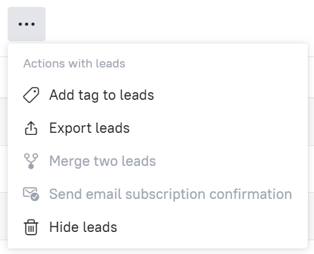 Bulk actions button