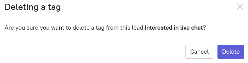 Deleting a tag