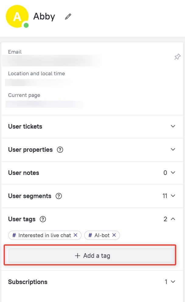 Adding a tag in a lead card
