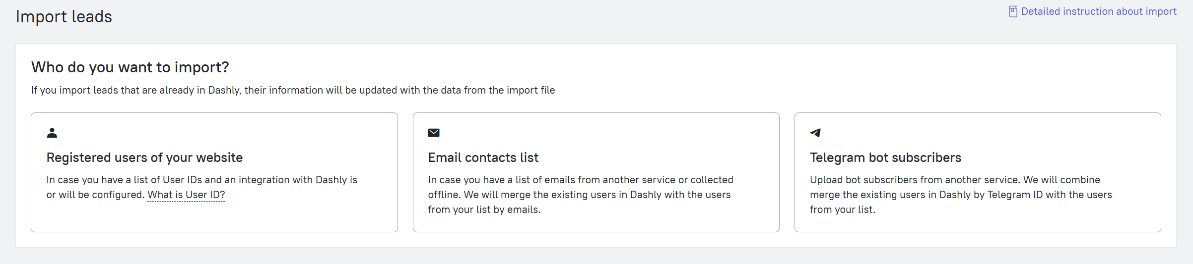 Import options