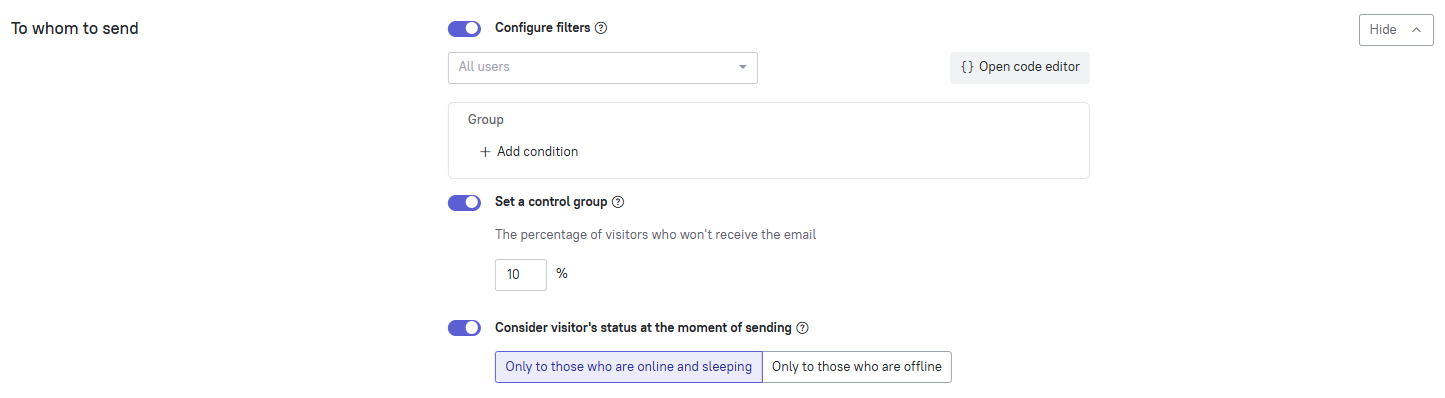 Audience filters