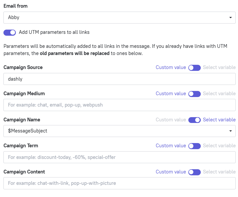 UTM configuration