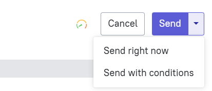 Sending conditions