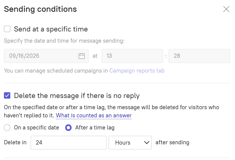 Setting a deletion timer