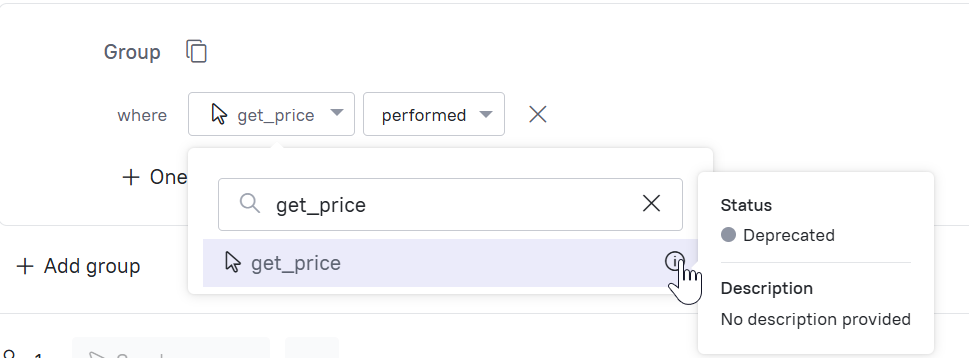 Deprecated event