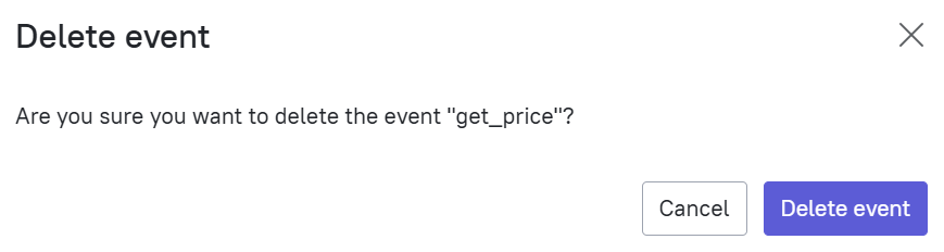 Deleting an event