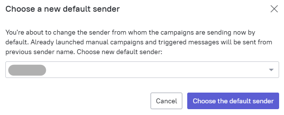 Deleting a default sender
